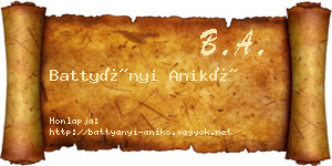 Battyányi Anikó névjegykártya